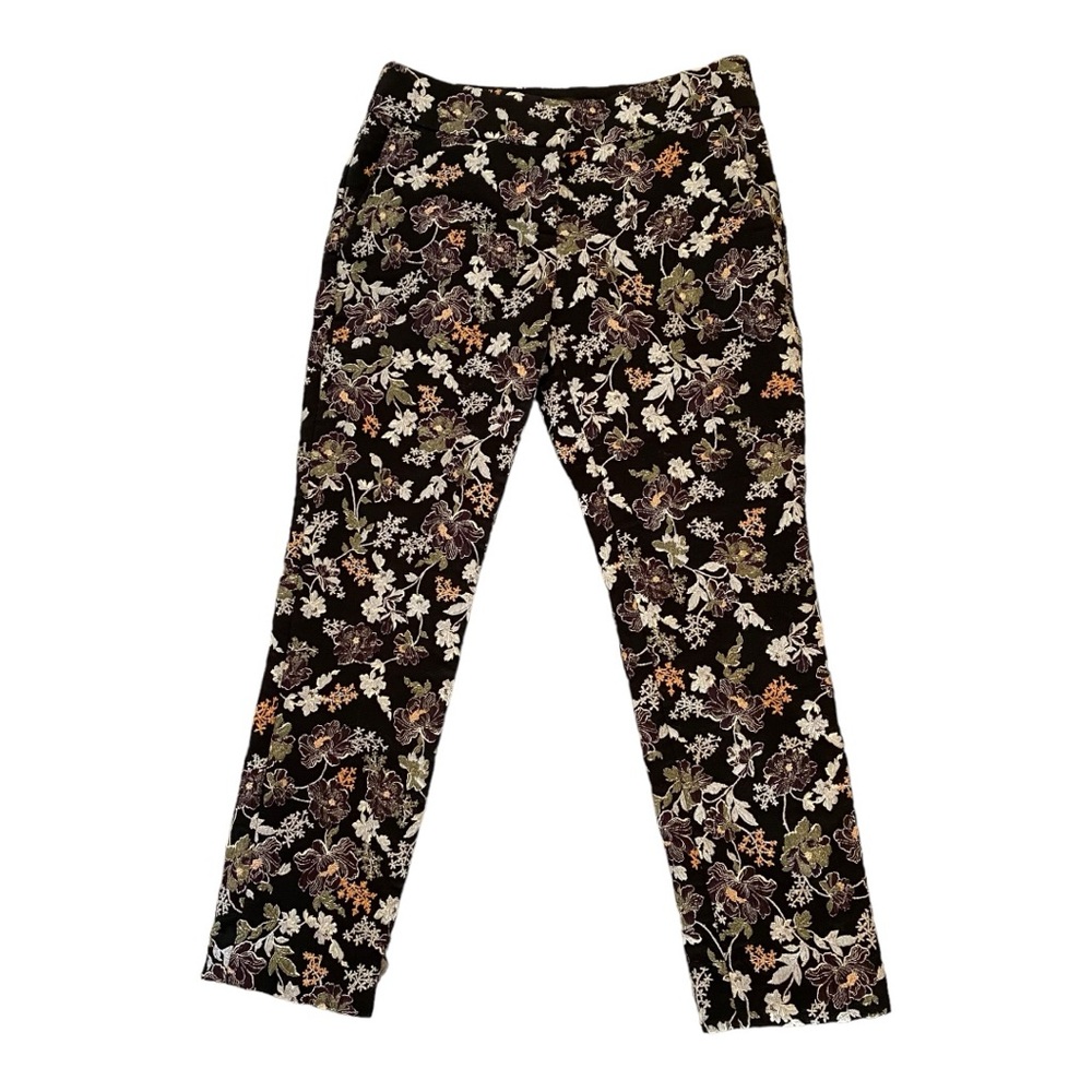 LOFT Marisa embroidered ankle pants